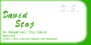david stoj business card